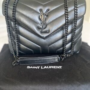 Saint Laurent Black Quilted LouLou Leather Bag
